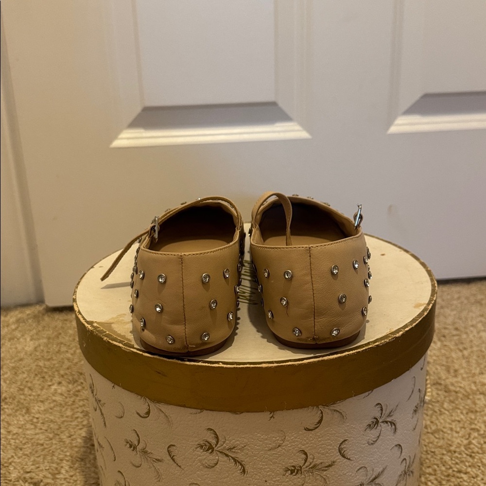 Aldo beige and sparkly stud ballet flat - Picture 3 of 6
